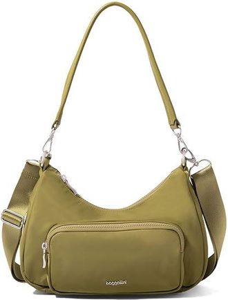 Baggallini Savannah Crossbody Cross Body Womens Handbags Sage Twill, Leather/Nylon/Polyester