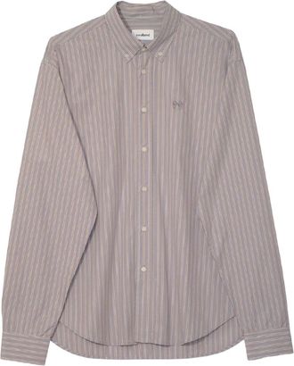 Soulland VIT Button Down Stripe Shirt - Dames - Overhemden - Grijs - S/M - Katoen - Overhemden
