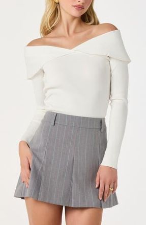 ASTR the Label Off the Shoulder Sweater in Off White at Nordstrom Rack, Size X-Large