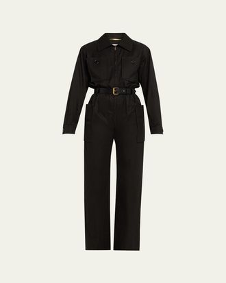 Saint Laurent Cotton Twill Cargo Pocket Jumpsuit
