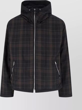 Our Legacy checkered hooded jacket with side zipper pockets