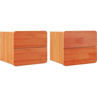 vidaXL Vidaxl - Bedside Table 2 pcs Brown 39 x 34 x 33 cm Solid pinewood