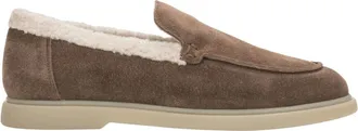 Estro & Luminara Instappers van velours met imitatiebont voering - Dames - Schoenen - Bruin - Maat: 37 EU Velours