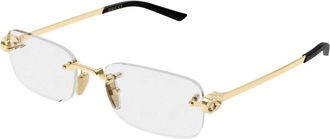 Gucci Rechthoekig Optisch Montuur - Dames - Brillen - Geel - 55 MM - Accessoires