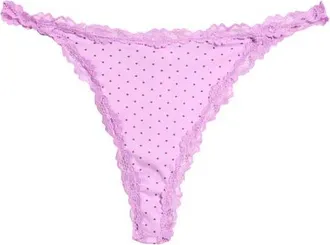 Free People Intimately FP Charlie Micro Thong in Purple Dot at Nordstrom, Size X-Large