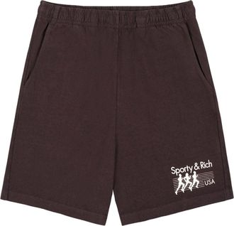 Sporty & Rich Trio cotton track shorts - unisex - Cotton - S - Brown