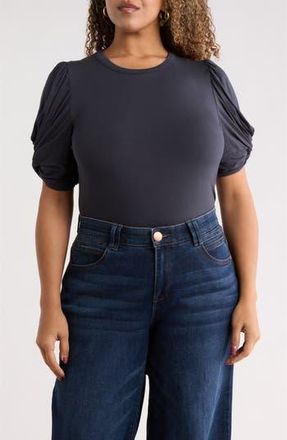 Renee C Ruched Sleeve Top in Graphite at Nordstrom Rack, Size 3 X