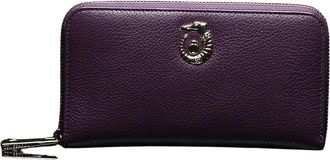Trussardi Wallets & Cardholders, female, Purple, Size: ONE SIZE Zip-Around Wallet with Greyhound