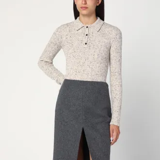 Prada Polo color naturale in misto lana
