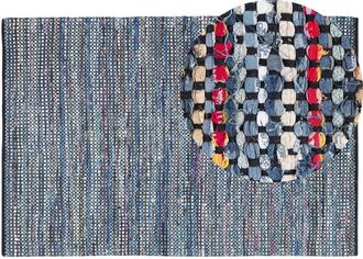 Beliani Beliani - Modern Hand Woven Cotton Area Rug Blue 160 x 230 cm Alanya