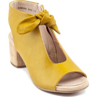 GC SHOES Kimora Bow Block Heel Bootie in Yellow at Nordstrom Rack, Size 6.5