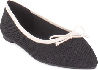 Elie Tahari Bogota Pointed Toe Flat in Black/Ivory at Nordstrom, Size 7.5