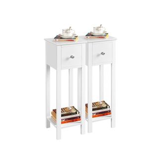 Yaheetech Yaheetech - Set 2 Comodini Camera da Letto Comodino con Cassetti Moderno Cassettiera Tavolino da Notte Organizzatore Portaoggetti 48 x 40 x 73,5 cm