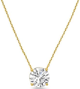 Diana M. Jewels 14kt 1ct Lab Grown Diamond Solitaire Pendant, 4 prong, Round, DEF color, VS clarity, excellent cut, Chain: 16