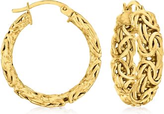 Ross-Simons 18kt Gold Over Sterling Small Byzantine Hoop Earrings