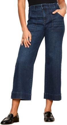 Sanctuary Insider Crop High Waist Cropped Straight Leg Jeans in Over The Moon Blue at Nordstrom, Size 33