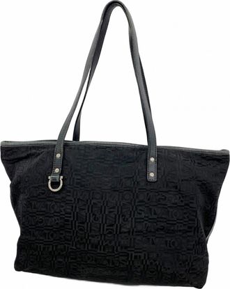 Ferragamo Black Nylon Tote Bag (Pre-Owned)