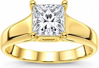 Pompeii3 1 CT Princess Cut Diamond Solitaire Engagement Ring 14k Yellow Gold