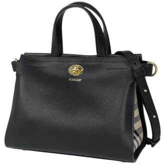 Burberry Black Leather Tote Bag (Pre-Owned)