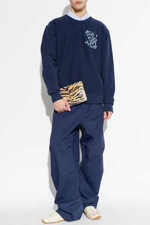 Kenzo Sweatshirt With Embroidered Pattern, Mens, Navy Blue