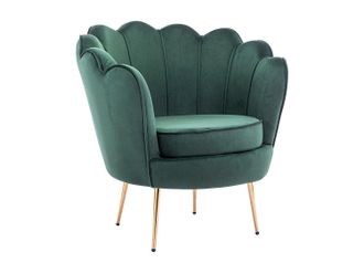 Pascal Morabito Sill&oacute;n de terciopelo verde pino DANDELION de Pascal Morabito