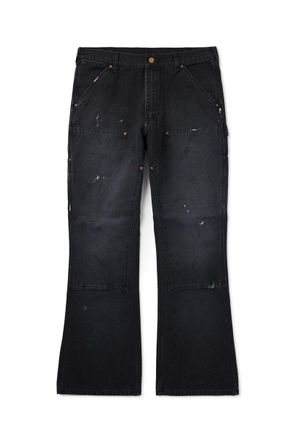 Saint Mxxxxxx Bootcut Double-Knee Paint-Splattered Cotton-Canvas Trousers