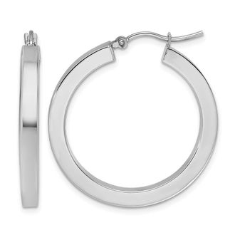 Diamond2Deal 10k Gold 3mm Polished Square Shape Hoop Earrings