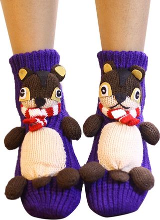 Generic 3D Knit Animal Socks,2025 2026 New Novelty Floor Sock for Christmas,Cute Novelty Animal Socks,Cute Hand Crochet Knit Sock,Winter Warm Floor socks for 