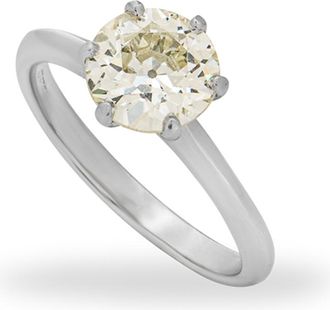 Bespoke 18kt White Gold European Cut Diamond Engagement Ring - Size N