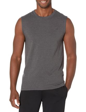 Champion Mens Classic Jersey Muscle T-Shirt, Granite Heather, XL