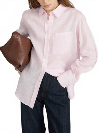 Frame Denim The Linen Boy Shirt In Bubble Gum