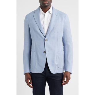 Emporio Armani Textured Virgin Wool Sport Coat in Light Blue at Nordstrom, Size 38 Us