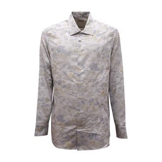 Etro Regular Shirt in Beige and Lilac