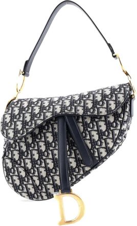 Dior Saddle Handbag Oblique Canvas Medium shoulder bag - Blauw