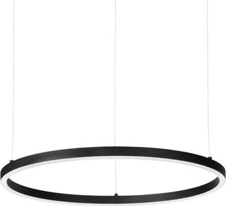 Ideal Lux Oracle Lámpara de techo colgante led integrada, delgada, redonda, no regulable, 50 cm, negra, 4000 k - Ideal Lux