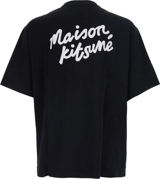 Maison Kitsun&eacute; Mens T-Shirt Black Cotton Organic T-Shirts And Polos