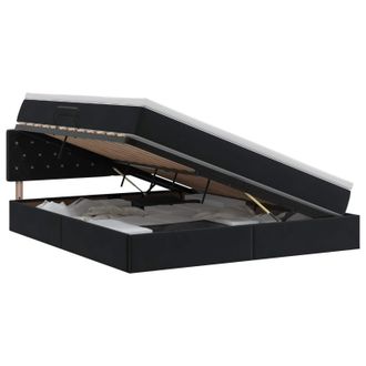 vidaXL Cama Con Almacenamiento Negro 160 X 200 Cm Terciopelo Vidaxl
