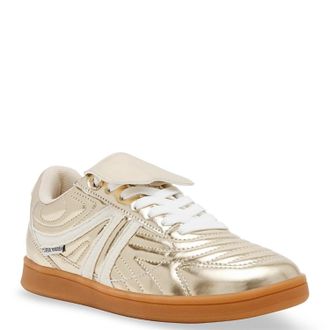 Steve Madden Madrid Sneakers Womens Gold Metallic Lifestyle Shoes RHS8189