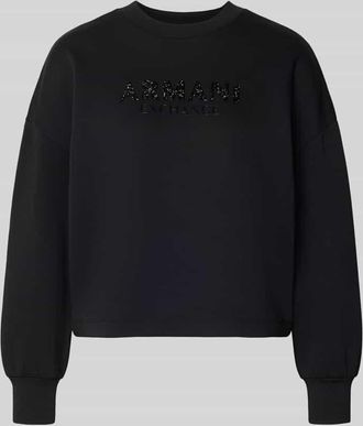 A|X Armani Exchange Sweatshirt mit Logo-Print und Rundhalsausschnitt in Black, Gr&ouml;&szlig;e XL