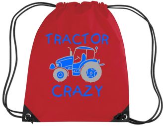 Edward Sinclair Personalised RED Tractor Crazy Gymsac with name | Royal Blue & Silver/Grey Print |(Please Goto Add Gift Options Enter name in FreeGiftMessageBox or se