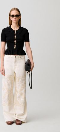 Claudie Pierlot Top maille coeurs ajour&eacute;s