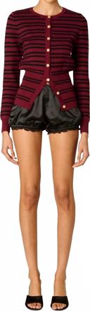 Nia Baxter Long Sleeve Cardigan In Red