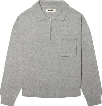 Woodbird WBKang 1/2 Zip Polo - Knitwear - Hombre - Gris - XL
