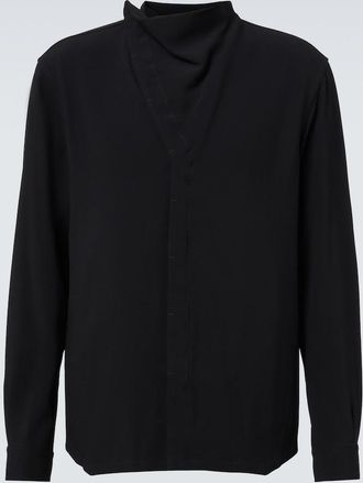 Rick Owens Island draped cady shirt