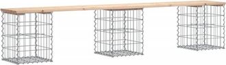 vidaXL Vidaxl - Garden Bench Gabion Design 203x31x42 cm Solid Wood Pine