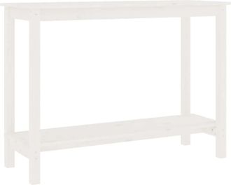 vidaXL Mesa Consola De Madera Maciza De Pino Blanco 110x40x80 Cm Vidaxl