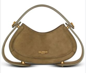 Balmain Khaki Suede Jodie Madame Bag