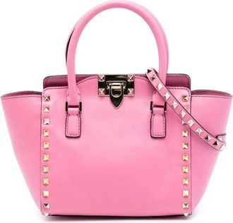 Valentino Pre-owned Valentino Mini Leather Rockstud Double Handle Tote Ladies 9QW22TTKAH6RCSGU