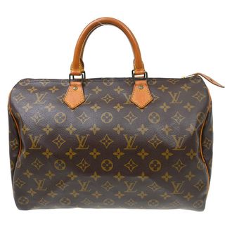 Louis Vuitton Speedy Handbag Monogram Canvas Brown Canvas Handbag (Pre-Owned)