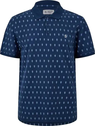 Original Penguin Heren Minimal Regelmatig Poloshirt (Yale Blauw)